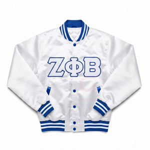 เสื้อแจ็คเก็ต Zeta Phi Beta Sorority สำหรับผู้หญิงชาวกรีก แจ็คเก็ตผ้าซาตินสำหรับผู้หญิง ขายส่ง ปักลายตามสั่ง เสื้อแจ็คเก็ตสตรีทแวร์สำหรับวิทยาลัย - Product Image 2