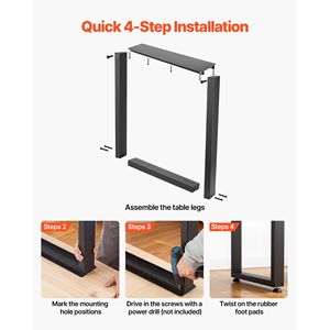 Gambe per Mobili in Acciaio Resistente 75 cm (A) x 60 cm (L), Design Modulare Quadrato, Facile Montaggio, Carico Massimo 1000 kg, Ideali per Arredamento Rustico/Country - Product Image 6