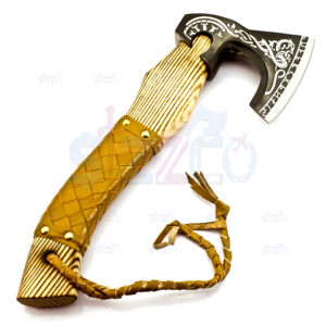 Custom Forged Carbon Steel Viking Style <b>Axe</b> Bearded <b>Axe</b> Ash <b>Wood</b> Tomahawk Premium Leather Sheath Best Gift Premium Hammer <b>Axe</b> - Product Image 4
