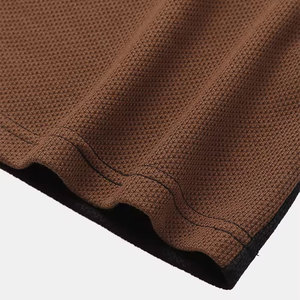 Men's Color Blocked Knitted T-<b>Shirt</b> Short Sleeve O-Neck Casual <b>Patchwork</b> Design Regular Fit - Product Image 5