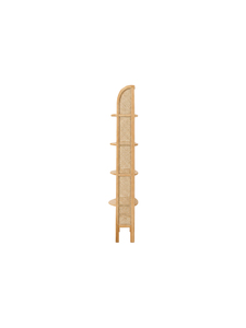 Librería Esquinera Moderna de Madera con 4 Estantes, Diseño de Ratán Ecológico, Multifuncional, Ahorra Espacio, para Hogar u Oficina - Product Image 2