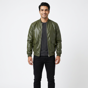 High Quality Plus Size <b>Men's</b> <b>Leather</b> <b>Jackets</b> Breathable With Custom Logo Printing and Different Colors Wholesale <b>jacket</b> for <b>mens</b> - Product Image 1