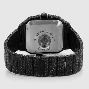 Reloj de Lujo para Hombre con Esfera Cuadrada de Cristal de Zafiro, Detalles de Moissanita, Correa de 15 mm, Números Romanos y Movimiento ETA, un Regalo Espléndido - Product Image 4