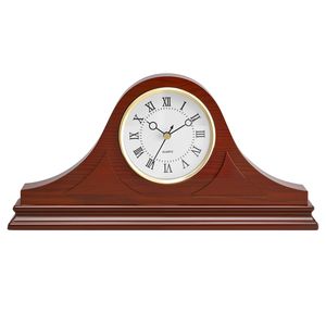 Orologio a Pendolo Classico Vintage da 6,4 Pollici con Movimento al Quarzo, Design Silenzioso in MDF per Scrivania e Tavolo - Product Image 1