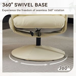 Sillón Reclinable para el Hogar 015 con Reposapiés, Giratorio 360 Grados, 5 Modos de Masaje, Reclinable de Cuero PU con Respaldo Ajustable - Product Image 5