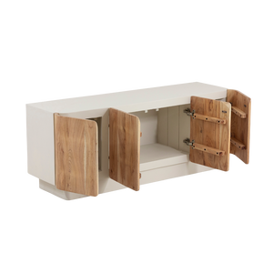 Aparador Vandana Stellar Astra de madera de mango blanqueada con puertas de acacia - Product Image 4