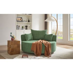 Sedia a botte girevole a 360 gradi con 3 cuscini rimovibili, divano da soggiorno verde per camera da letto, ufficio Hotel - Product Image 6