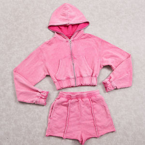 Conjunto de Sudadera con Capucha y Pantalones Cortos al por Mayor, Moderno Conjunto de Dos Piezas, Ropa Casual Urbana, Atuendo a la Moda - Product Image 4