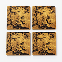 Sous-verre carré en bois fait main, tapis de thé, décoration de table pour la maison et la cuisine