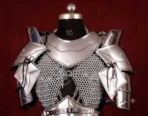Medieval Relic <b>Silver</b> Plated Aluminium Armor Leg Piece Polished Antique Modern Art Collectible - Product Image 5