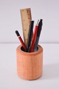 Handmade Wooden <b>Pen</b> <b>Holder</b> for Desk – Rustic Wooden Pencil Organizer with Elegant Craftsmanship for Home & Office - Product Image 2