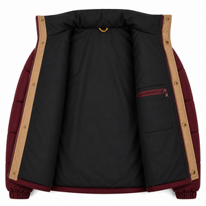 Chaqueta de Invierno Personalizada para Hombre, Estilo Urbano con Bloques de Color, Chaqueta Acolchada Gruesa de Poliéster con Cuello Alto, Proveedor OEM - Product Image 5