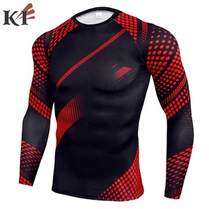 Sport <b>Shirt</b> <b>Rash</b> Guard Bjj Fabric Custom Free Design Long Sleeve Breathable 160g Polyester Spandex Sublimation Transfer Front - Product Image 3