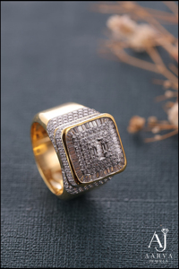 Bague Hip Hop Carrée Surdimensionnée en Moissanite, Plaqué Or 18K, pour Homme, Style Géométrique, Certifiée par un Certificat Tierce Partie, Idéale pour Mariage - Product Image 2