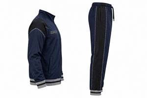 Custom <b>Navy</b> Tracksuit <b>Men</b> Full Zip Athletic Jacket Sweatpants Set Two Piece Casual Jogging Suit Sublimated Dark Blue Sportswear - Product Image 3
