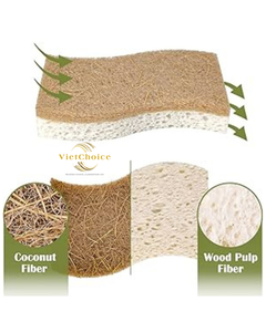 Éponge de cuisine rectangulaire VietChoice 100% naturelle en fibre de coco, écologique, biodégradable, légère, surface de récurage - Product Image 5