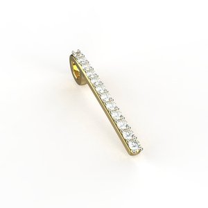 Yellow Gold Diamond Pendant With Round Brilliant Cut Stones Minimalist Women's Jewelry Everyday Wear - Product Image 3