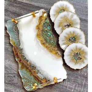 Tabla de cortar de resina duradera con mangos de metal, herramienta de cocina profesional, bellamente elaborada por HRCRAFTVERSE - Product Image 6