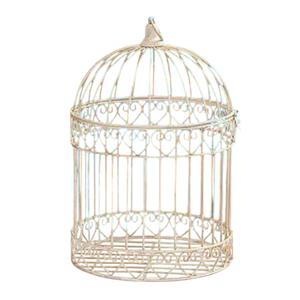 Cage à oiseaux en métal antique avec un design rond, suspendable pour les petits oiseaux, utilisation en intérieur, couleur unie, cage décorative pour animaux de compagnie - Product Image 5
