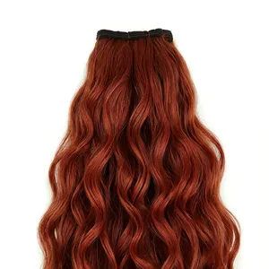 Cabello Humano 100% Remy con Ondas Naturales, Rizado Rojizo, Voluminoso y Suave - Product Image 2