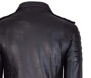 Blouson en cuir pour homme, style motard, classique, marron, effet vieilli, pour moto et course automobile, personnalisable avec le nom de l'équipe - Product Image 3