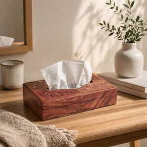 Handmade Wooden <b>Tissue</b> Box Holder Carved <b>Tissue</b> Case Eco Friendly Napkin Holder for Home Hotel Cafe - Product Image 5