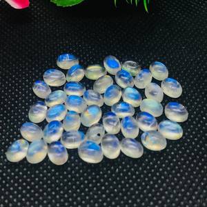 พลอยมูนสโตนสีขาวรุ้งธรรมชาติทรงรีแบบคาโบชองจาก Zubeda Gems  ได้รับการประเมินจากผู้เชี่ยวชาญภายนอกจากราชสถาน เหมาะสำหรับทำแหวนและจี้ - Product Image 3