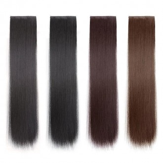 Long 60cm Clip-in Wig Set 3-Piece Hair Extension Tools with Luxurious Long Hair