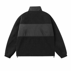 Veste d'hiver pour homme à blocs de couleur, chaude, zippée, à manches longues, col montant, style décontracté, en polaire et coton matelassé - Product Image 2