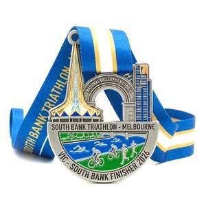 Custom Zinc Gold <b>Silver</b> Bronze Medals with UV <b>Printing</b> and Soft Enamel Technique for Sports Competitions - Product Image 3