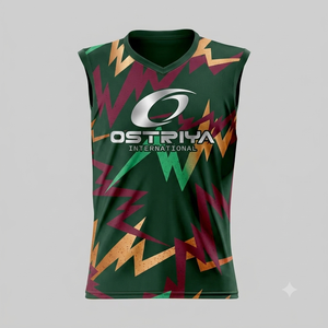 Camiseta Deportiva de Verano para Hombre, Cuello en V, Sin Mangas, 100% Poliéster, Tejido de Punto, Secado Rápido, Transpirable, Corte Regular, Venta al Por Mayor - Product Image 2