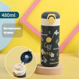 Multicolor 480ml 316 Stainless Steel Pop-Up Lid Vacuum <b>Insulated</b> <b>Mug</b> Cartoon Student Gift <b>Mug</b> - Product Image 2