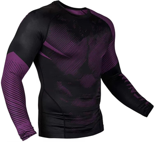 Chemises de compression à logo personnalisé pour hommes - Manches longues, séchage rapide, spandex/polyester, durables - Product Image 2
