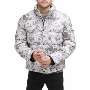 Manteau court pour homme, col montant, en polyester léger, tendance automne-hiver, avec logo personnalisé OEM - Product Image 1