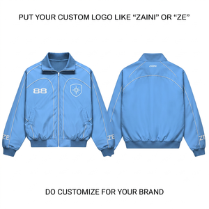 Premium Polyester <b>Canvas</b> Breathable Waterproof Windproof Men's Winter High Street Style Windbreaker <b>Jacket</b> with Piped Panels - Product Image 1