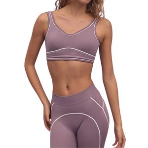 Ensemble de yoga 2 pièces personnalisé pour femmes, soutien-gorge de sport sans couture et leggings pour la course à pied, vêtements de sport actifs - Product Image 3
