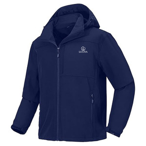 Chaqueta Softshell Admiral Navy para Hombre – Chaqueta Náutica Premium Resistente al Agua con Capucha Antitormenta Extraíble - Product Image 1