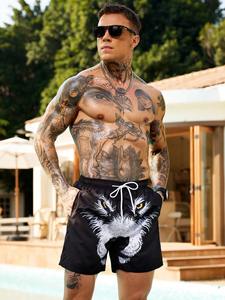 Shorts de bain unisexes pour hommes, tissés, séchage rapide, imprimé floral, longueur genou, légers, résistants à l'eau, avec cordon de serrage - Product Image 4