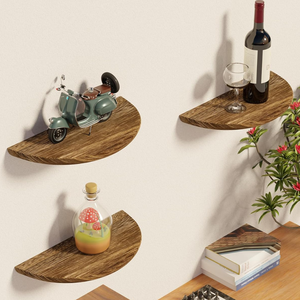 Estantes Flotantes de Madera Maciza Smart Art para Pared, Estantes Colgantes Semicirculares para Almacenamiento en Pared, Decoración de Pared para Habitación, Juego de 2 - Product Image 2