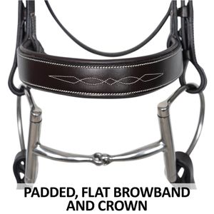 High Quality Leather Horse Dressage Bridle Seasonal Genuine Leather Horse Bridle Best Quality Soft Padded Dressage Bridle - Product Image 4