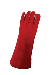 Gants de soudage en cuir rouge Holy Signs International avec doublure en coton, résistants à la chaleur, paume longue renforcée, application TIG droite - Product Image 6