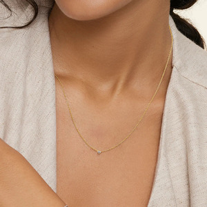 Collar con Colgante de Diamante con Corte Corazón y Engaste de Bisel - Product Image 3