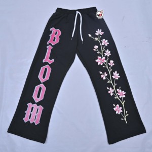 Women's Solid Oxford Cotton Straight Pants Low <b>Drawstring</b> Casual Full Length Loose Fit Autumn Breathable Custom Design <b>Trouser</b> - Product Image 3