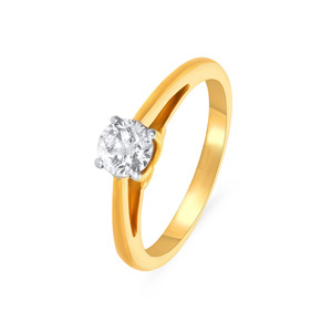 Anillo Solitario Esfera Sublime, Anillo de Diamantes Solstice Dorado, Anillo de Diamantes Amanecer Radiante - Product Image 1