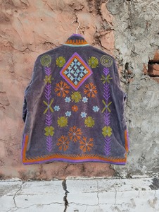 Nouveautés : Veste en velours brodée style bohème indien, veste de luxe artisanale Suzani, unisexe - Product Image 3
