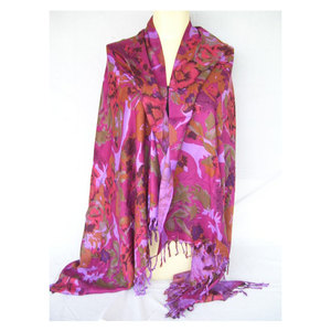 Floral Print Viscose Scarf Lightweight Soft Elegant Flower Pattern <b>Wrap</b> <b>Shawl</b> Fashion Neck Head Scarf for Women Spring Summer - Product Image 1