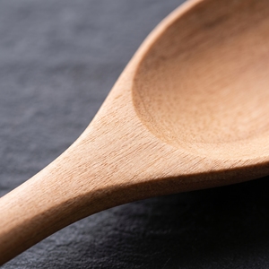 Grande cuillère compacte en bois et ensemble de vaisselle, design classique minimaliste, forme ovale, ustensiles de cuisine durables et réutilisables pour un usage quotidien - Product Image 3