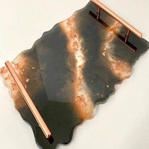 Luxury Epoxy Resin Serving Tray – Handmade Decorative Tray for Home Decor, Vanity, and <b>Coffee</b> <b>Table</b> - Product Image 4