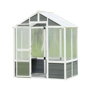 76 ''x 48'' x 86 '''walk-in pianta da esterno giardinaggio serra in legno policarbonato porta d'ingresso anteriore per Patio cortile - Product Image 1