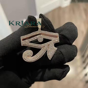 Pendentif œil en argent 925 plaqué or rose avec cristaux de strass, charme de luxe, unisexe, à porter au quotidien - Product Image 2